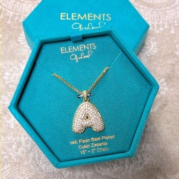 Brand New Elements of Love 14K Gold Plated Chain Necklace Bubble Balloon “A” - Picture 9 of 15